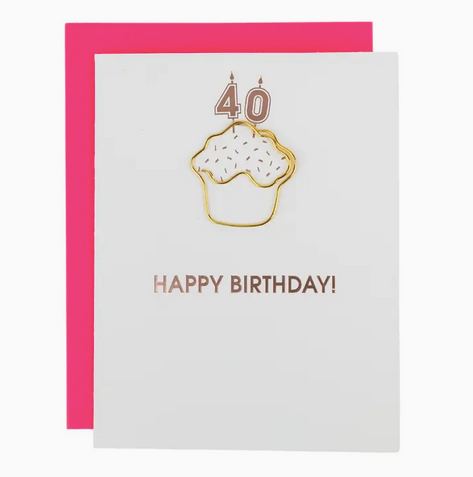 Chez Gagne Happy Birthday Candles 40 Paperclip Card