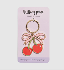Brittany Paige Cherries Enamel Keychain