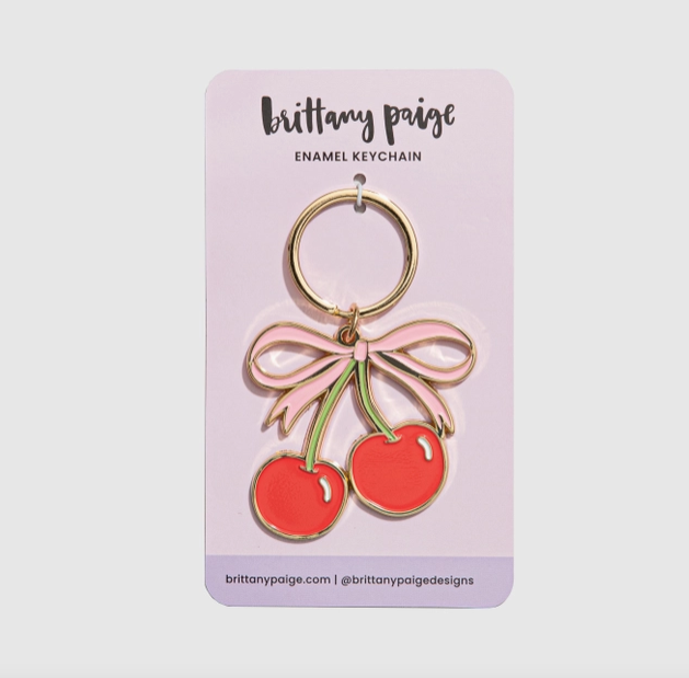 Brittany Paige Cherries Enamel Keychain