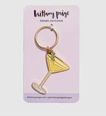 Brittany Paige Olive Dirty Martini Enamel Keychain