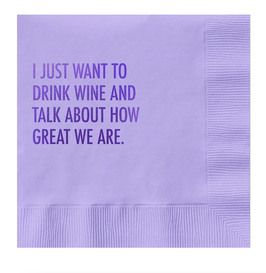 Pretty Alright Goods Wine & Great Cocktail Napkin