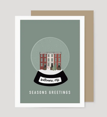 the letters mdn Baltimore Maryland Seasons Greetings Card