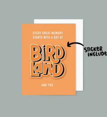 the letters mdn Camden Yards Birdland Sticker Card