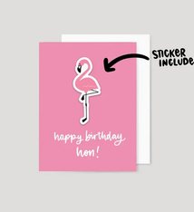 the letters mdn Happy Birthday Hon Sticker Card