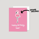 the letters mdn Happy Birthday Hon Sticker Card