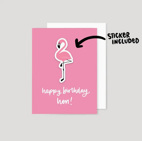 the letters mdn Happy Birthday Hon Sticker Card