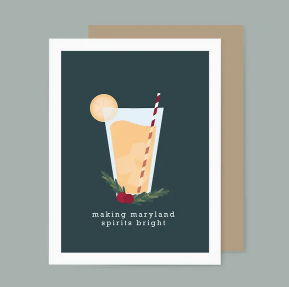 the letters mdn Making Maryland Spirits Bright Card