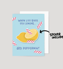 the letters mdn When Life Gives You Lemons Sticker Card