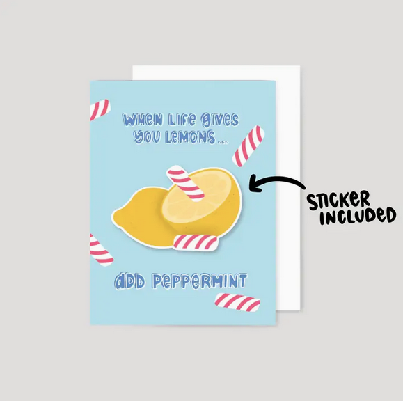 the letters mdn When Life Gives You Lemons Sticker Card