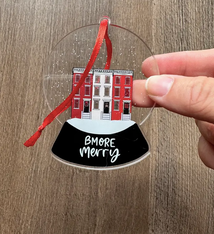 the letters mdn Bmore Merry Double Sided Ornament