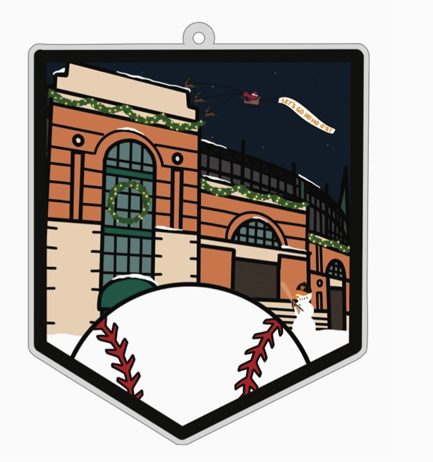 the letters mdn Camden Yards Orioles Double Sided Ornament