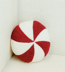 PD Home & Garden 10" PEPPERMINT ROUND PILLOW