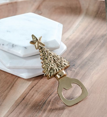 PD Home & Garden GOLD XMAS TREE BOTTLE OPENER