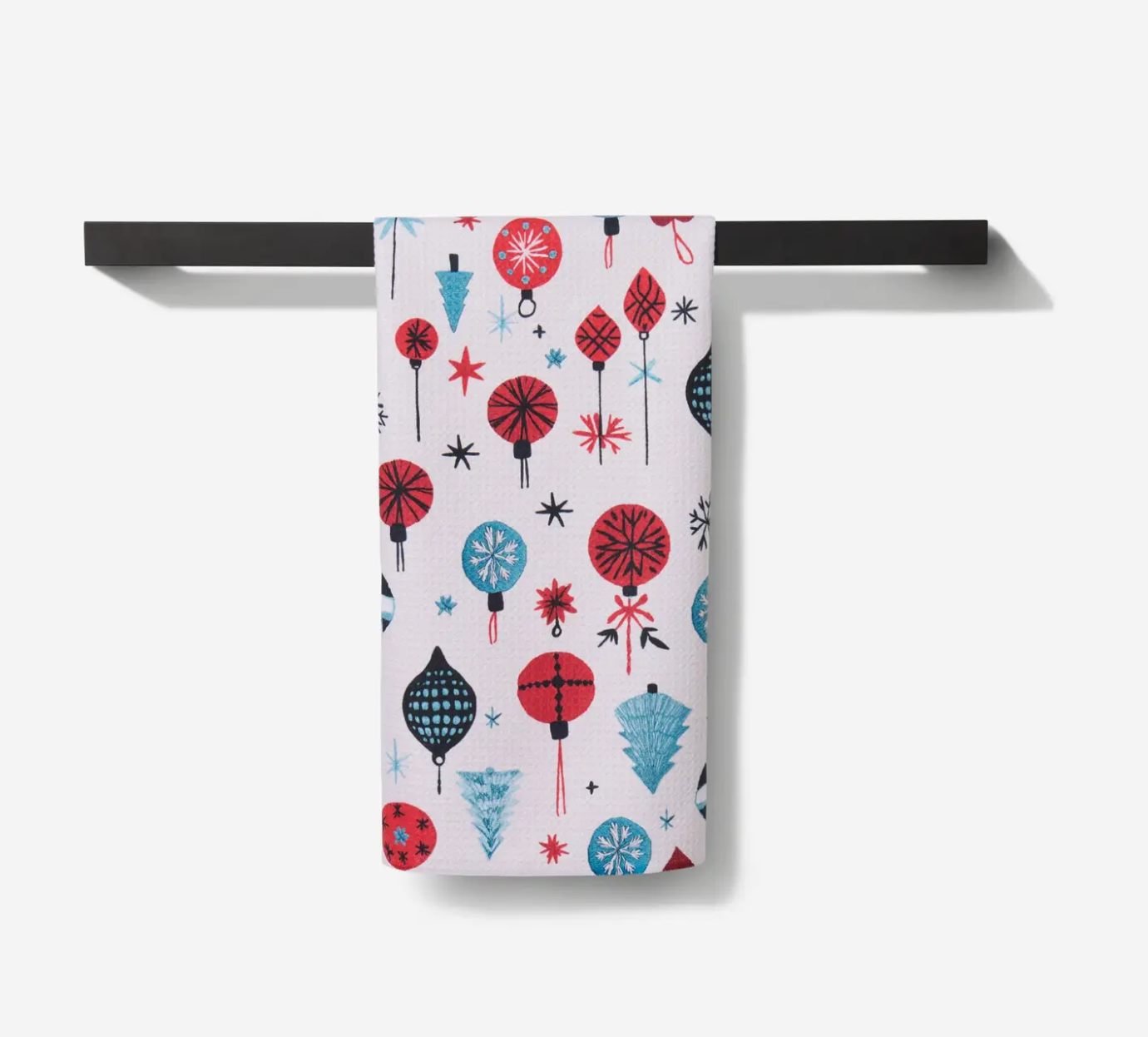 Geometry Embroidered Ornaments Tea Towel