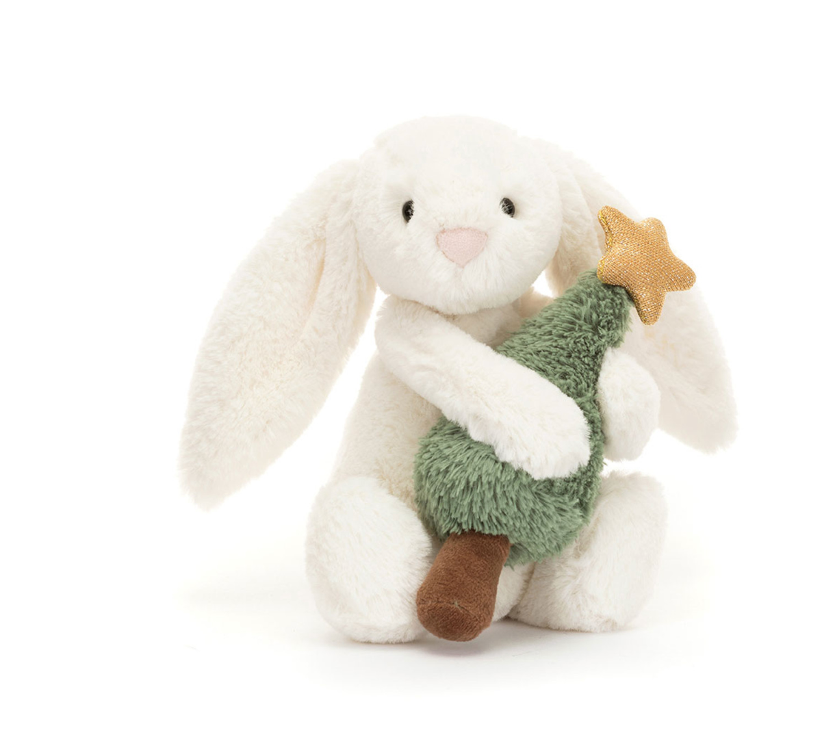 Jellycat Bashful Bunny with Christmas Tree