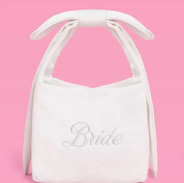 xo, Fetti Embroidered Satin Bride Bag