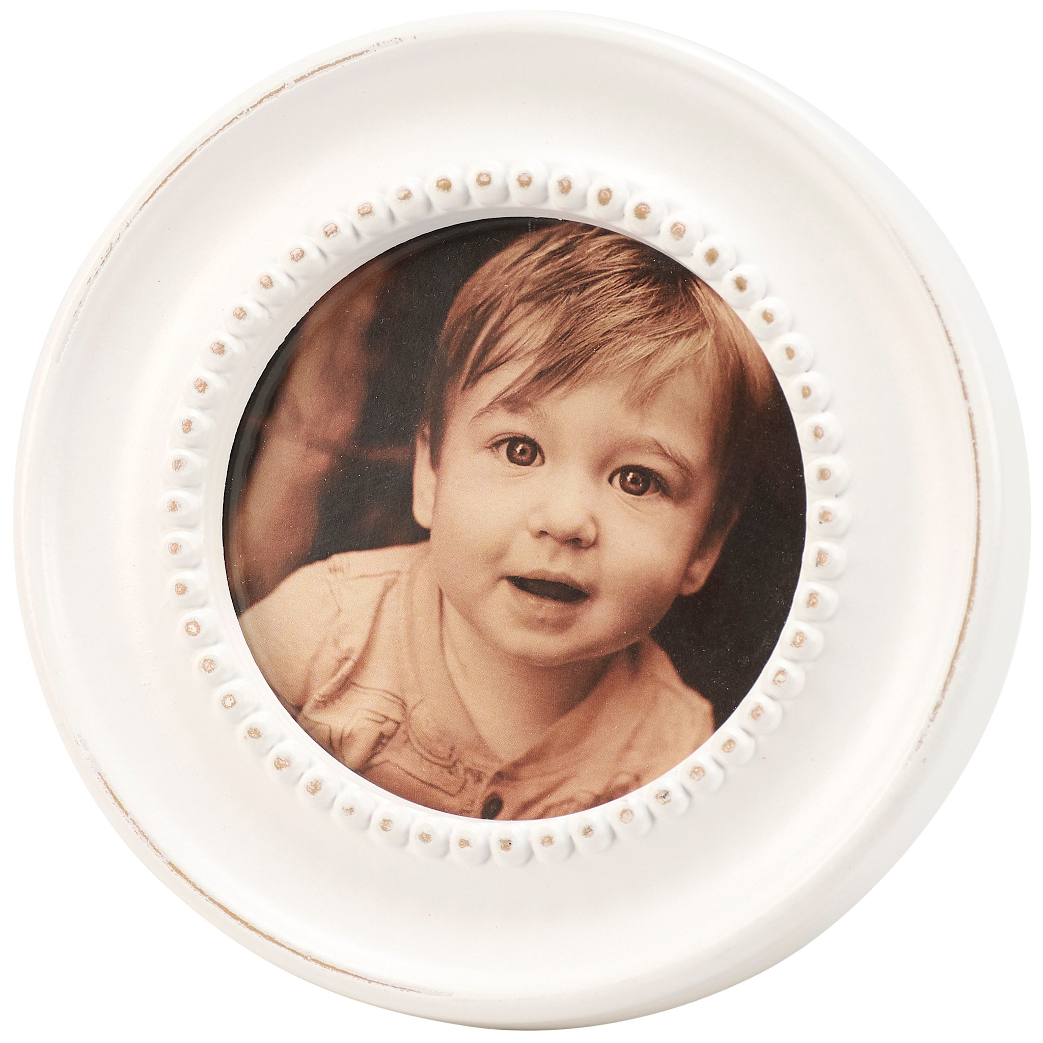 Primitives By Kathy White Beaded Frame - Round
