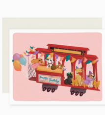 Slightly Stationery Cable Car Dog Birthday Card