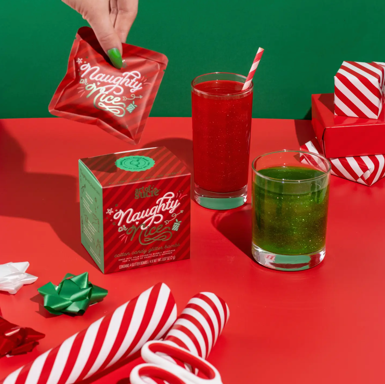 Art of Sucre Naughty or Nice Cotton Candy Drink Glitter Bombs