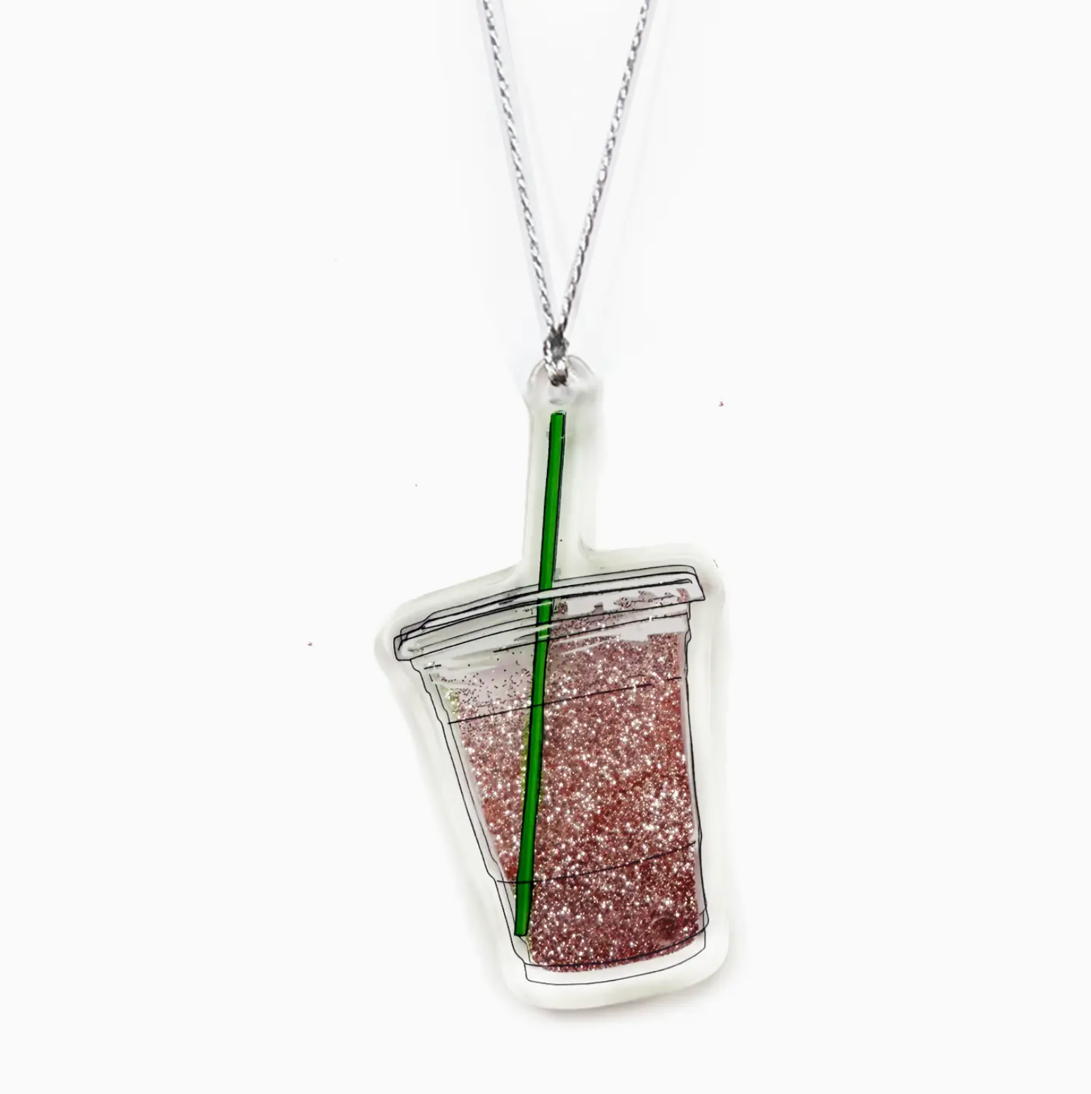Drawn Goods Iced Coffee Glitter Ornament