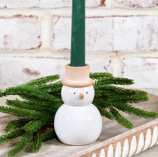 PD Home & Garden 4" SNOWMAN TAPER HOLDER