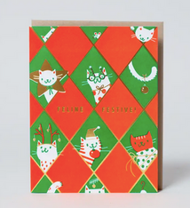 Egg Press Feline Festive Holiday Card