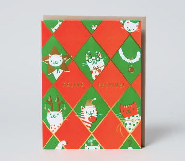 Egg Press Feline Festive Holiday Card