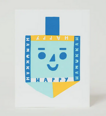 Egg Press Happy Hanukkah Dreidel Card