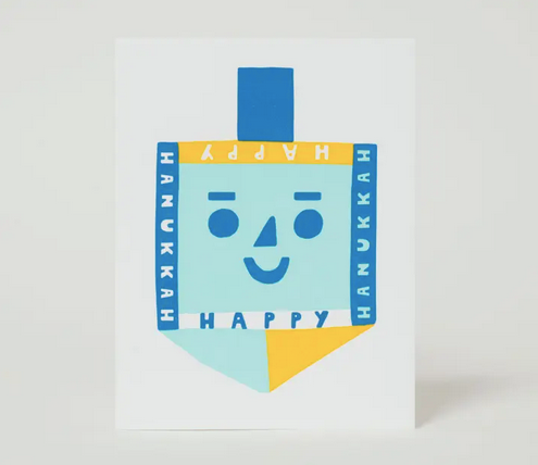 Egg Press Happy Hanukkah Dreidel Card