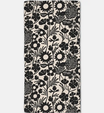 Geometry Black Flower Garden Bar Towel