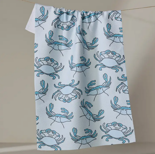 Geometry Coastal Crab Tea Towel