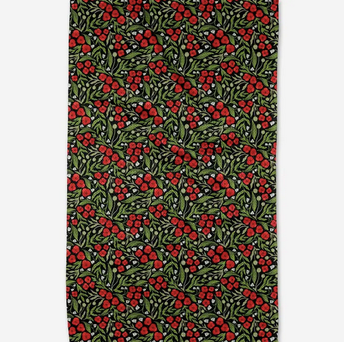 Geometry Flowing Poppies Tea Towel