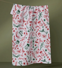 Geometry Holiday Doodles Multi Tea Towel