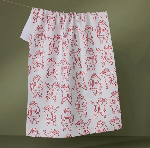 Geometry Santa Groove Tea Towel