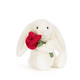 Jellycat Cream Bunny with Rose