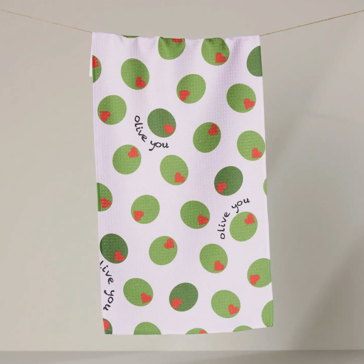 Geometry Olive You Bar Towel