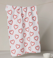 Geometry Soft Heart Tea Towel