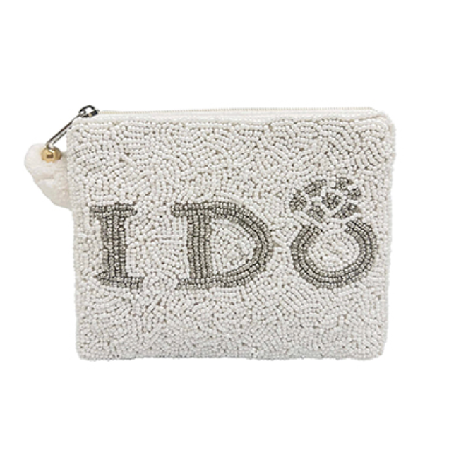 Golden Stella I DO Beaded Coin Pouch