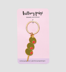 Brittany Paige Olives Enamel Keychain Bag Charm