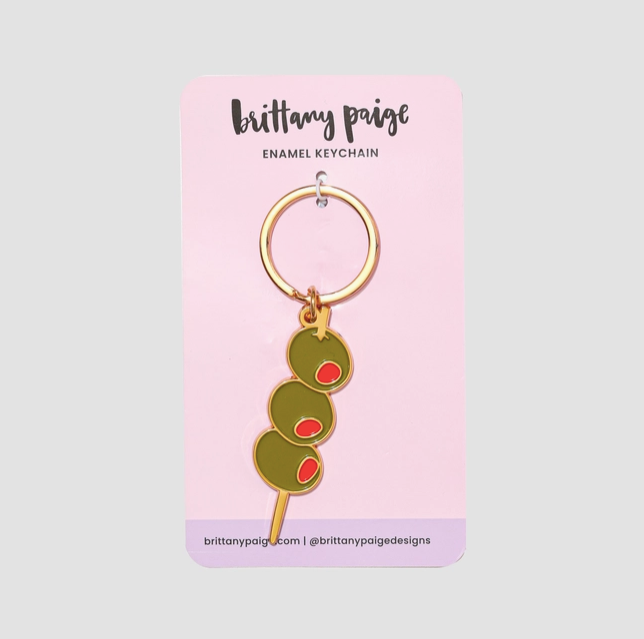 Brittany Paige Olives Enamel Keychain Bag Charm