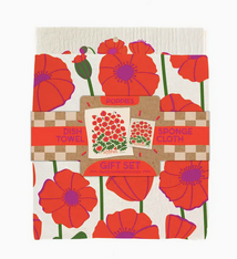 The Neighborgoods Poppy - Tea Towel + Sponge Cloth Set