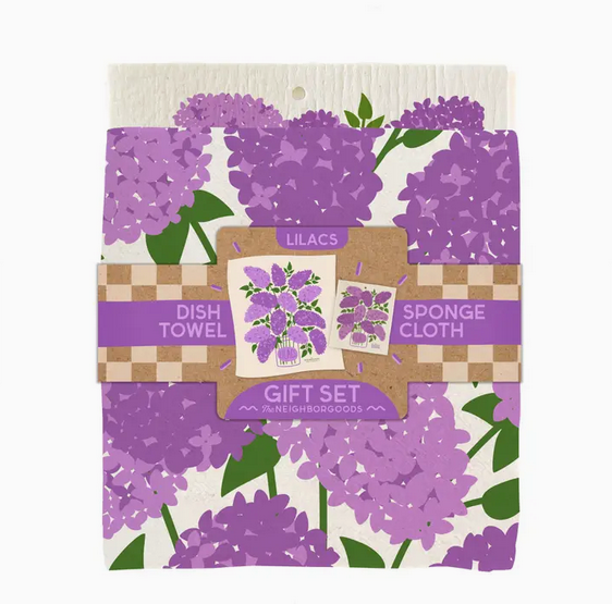 The Neighborgoods Lilac - Tea Towel + Sponge Cloth Set
