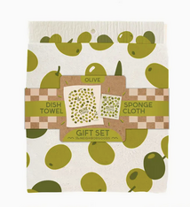The Neighborgoods Olives - Tea Towel + Sponge Cloth Set
