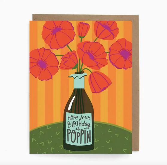 The Neighborgoods Poppy Champagne Birthday Card