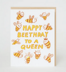 Egg Press Bee Birthday Queen Card