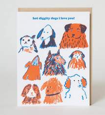 Egg Press Love You Hot Diggity Dogs Card