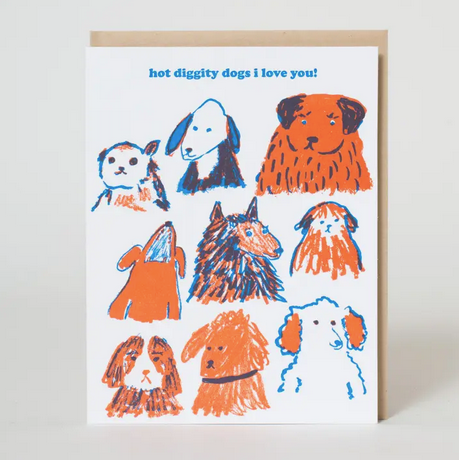 Egg Press Love You Hot Diggity Dogs Card