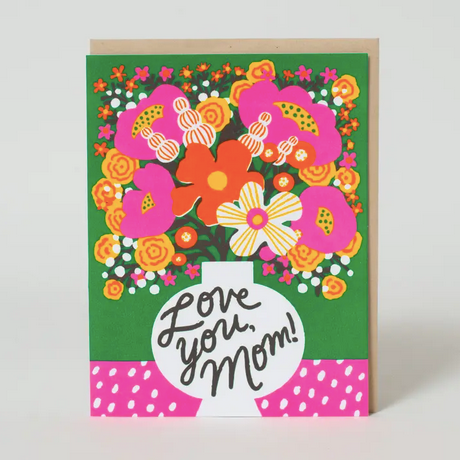 Egg Press Love You Mom Flowers Card