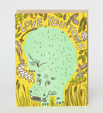 Egg Press Love You Tons Hippo Card