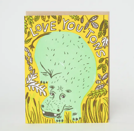 Egg Press Love You Tons Hippo Card